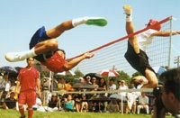 Advanced Sepak Takraw with big spikes & blocks